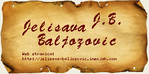 Jelisava Baljozović vizit kartica